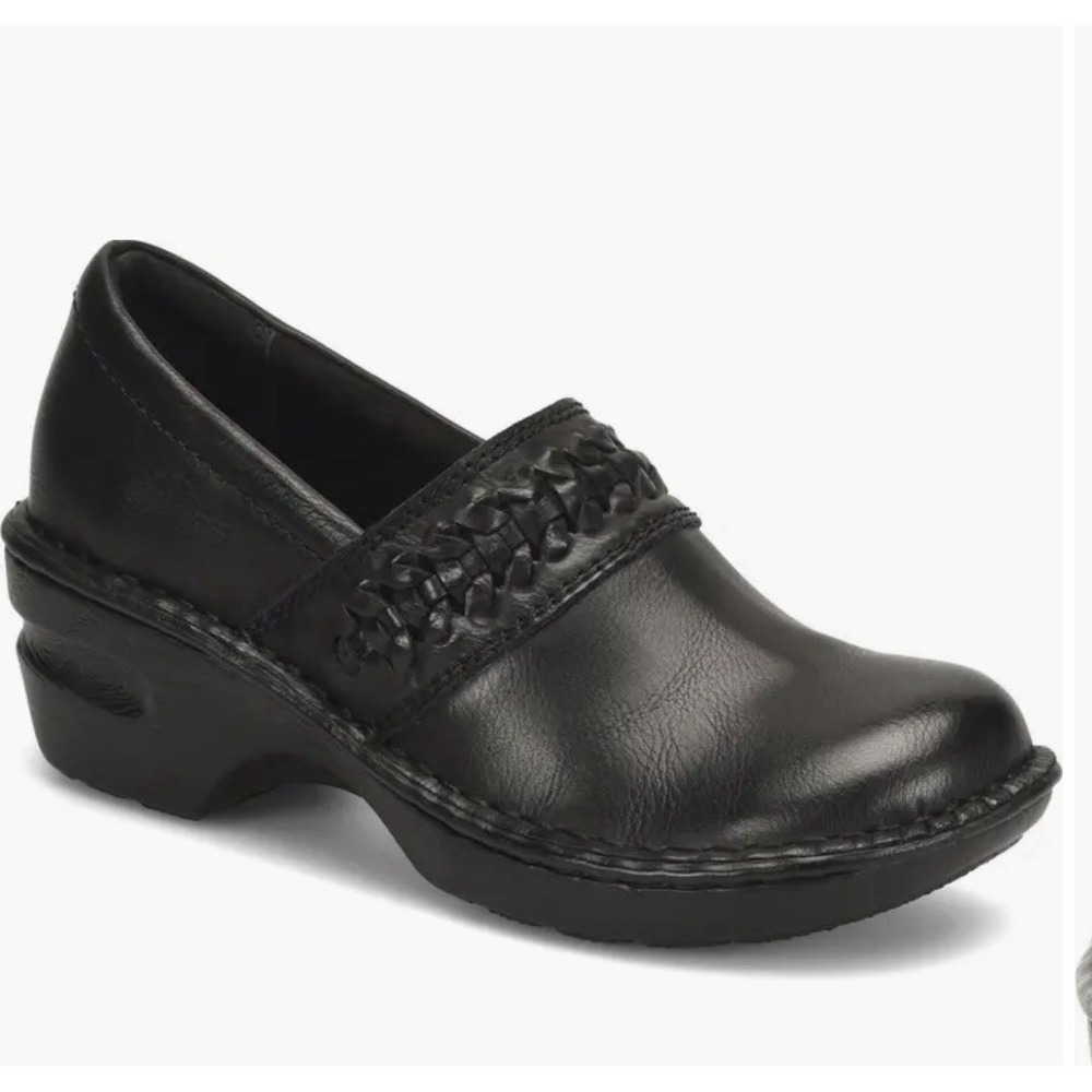 Boc Born Concept Peggy Black‎ Comfort Leather Braided Clogs Slip On 10 Shoes New
